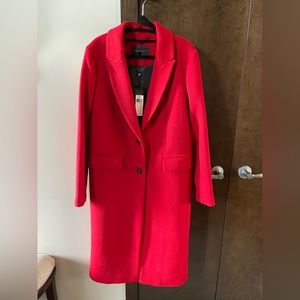 BCBGMAXAZRIA cherry red coat.  Size Large.